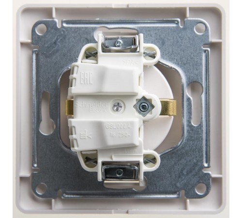 Glossa Перламутр Розетка с заземлением со шторками, 16А (в сборе)  GSL000644  SE