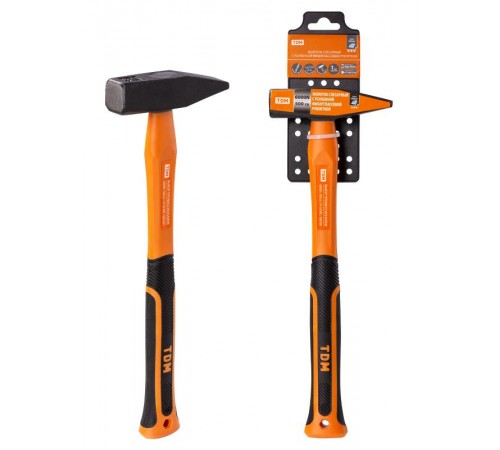 Молоток слесарный, 500 гр, кованый, с усилен. прорезиненной фиберглассовой рукояткой "Алмаз"  SQ1036-0113  TDM