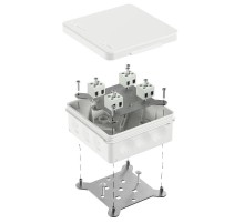 Коробка огнестойкая для о/п двухкомпонентная 60-0303-FR2.5-8 Е15-Е120 RAL9003 100х100х40 (16 шт/кор)  60-0303-9003-FR2.5-8  Промрукав