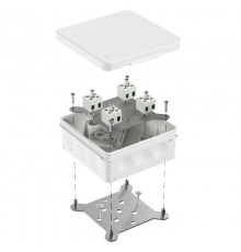 Коробка огнестойкая для о/п двухкомпонентная 60-0303-FR2.5-8 Е15-Е120 RAL9003 100х100х40 (16 шт/кор)  60-0303-9003-FR2.5-8  Промрукав