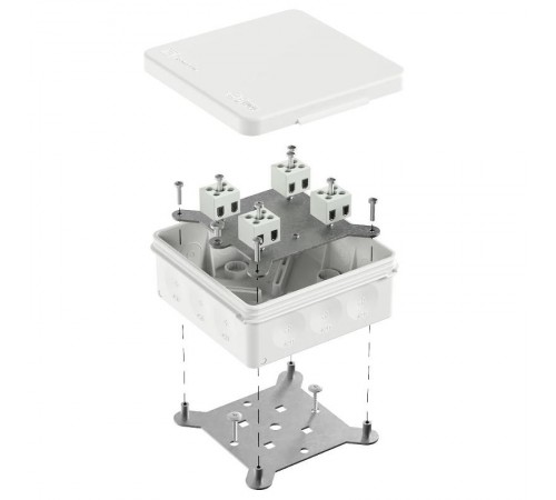 Коробка огнестойкая для о/п двухкомпонентная 60-0303-FR2.5-8 Е15-Е120 RAL9003 100х100х40 (16 шт/кор)  60-0303-9003-FR2.5-8  Промрукав