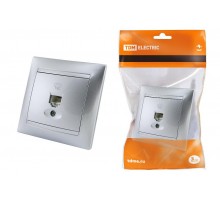 Розетка телефонная RJ11  серебр. металлик "Лама"   SQ1815-0215  TDM