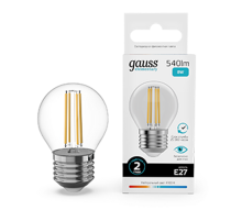 Лампа светодиодная   Filament Elementary Шар 8W 540lm 4100К Е27 LED 1/10/100  52228  Gauss