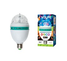 Светильник светодиодный проектор ULI-Q301. Серия DISCO, многоцветный, 220В, для установки в электропатрон Е27, цвет корпуса белый.  09839  Volpe