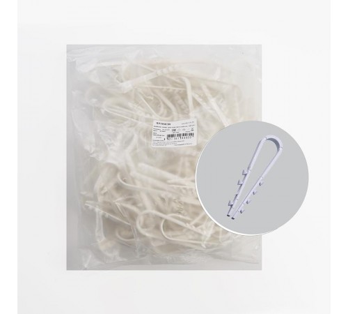 Дюбель-хомут для круглого кабеля (19-25мм), белый (100шт.)  39333  STEKKER