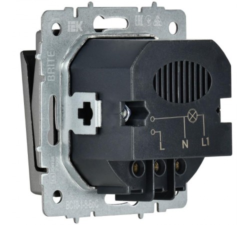 BRITE Выключ. карточный 30А ВС10-1-8-БрС сталь  BR-V11-0-10-K46  IEK
