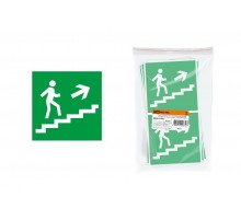 Знак "Направление к эвакуационному выходу (по лестнице направо вверх)" 150х150мм   SQ0817-0047  TDM