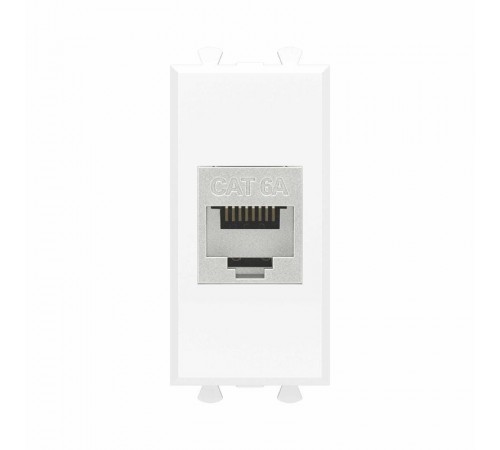 Компьютерная розетка RJ-45 без шторки модульная, кат.6А экранированная, "Avanti", "Белое облако", 1 модуль  4400771  DKC