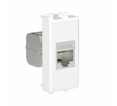 Компьютерная розетка RJ-45 без шторки модульная, кат.6А экранированная, "Avanti", "Белое облако", 1 модуль  4400771  DKC
