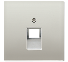 Крышка для одинарных телефонных и компьютерных розеток (UAE), фиксация винтом; металл; нержавеющая сталь; Edelstahl  ES2969-1UA  Jung