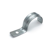 Скоба металлическая однолапковая усиленная противопожарная СМОУ d31-32 мм отв. d 6,5 мм (50шт/600шт уп/кор)  PR13.02428  Промрукав