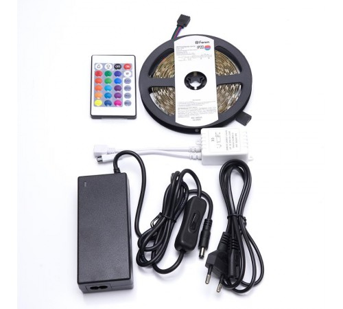Лента светодиодная LS606, готовый комплект 5м 60SMD(5050)/м 14.4Вт/м IP20 12V RGB  27706  Feron
