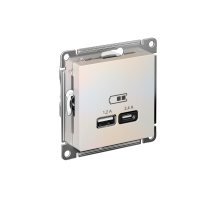 AtlasDesign Жемчуг USB Розетка A+С, 5В/2,4А, 2х5В/1,2А, механизм  ATN000439  SE