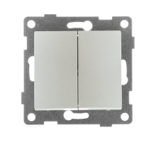 Bravo Выключатель 2кл., СУ , 10А, 250В, жемчуг  С10В2-028  GUSI Electric