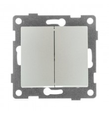 Bravo Выключатель 2кл., СУ , 10А, 250В, жемчуг  С10В2-028  GUSI Electric