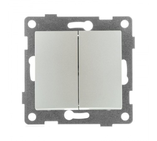 Bravo Выключатель 2кл., СУ , 10А, 250В, жемчуг  С10В2-028  GUSI Electric