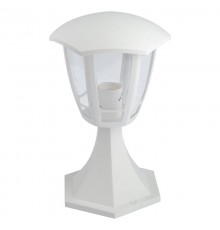 Светильник садово-парковый 6гран белый напольный 29см E27 IP44(У1) НТУ 07-40-003 "Валенсия 1" (8  Б0051200  ЭРА