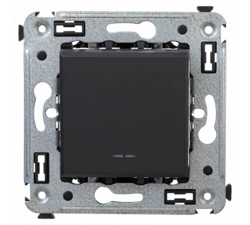 Инвертор (промежуточный переключатель) одноклавишный в стену, "Avanti", "Черный матовый"  4412123  DKC