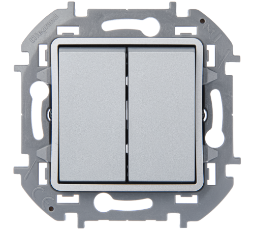 Inspiria Алюминий Переключатель двухклавишный 10AX  673657 Legrand
