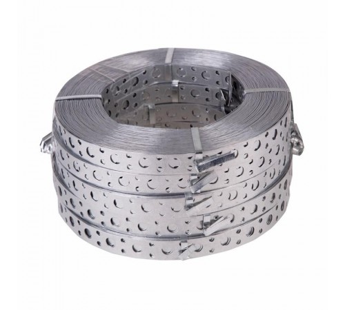 Лента полоса монтажная оцинкованная, перфорированная прямая , 20х0,70 мм, рулон 25 м  07-7107-4  REXANT