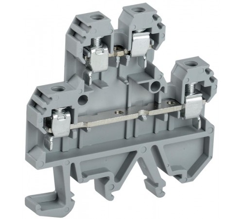 Клемма винтовая КВИ-4-2L двухуровневая 4мм2 серая  YZN30-004D-K03  IEK