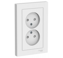 AtlasDesign Лотос Розетка 2-ая без заземления со шторками,16А, в сборе  ATN001322  SE