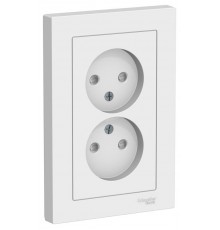 AtlasDesign Лотос Розетка 2-ая без заземления со шторками,16А, в сборе  ATN001322  SE