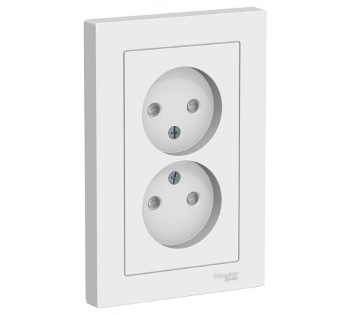 AtlasDesign Лотос Розетка 2-ая без заземления со шторками,16А, в сборе  ATN001322  SE