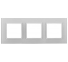 14-5103-01 Рамка на 3 поста, стекло, Эра Elegance, белый+бел  Б0034506  ЭРА
