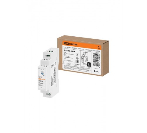 Блок питания HDR15-24, 220 В, 24 В, 15 Вт (на DIN-рейку)  SQ0752-0004  TDM