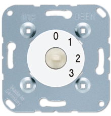 3-ступенчатый поворотный выключатель, с нулевым положением 16 A / 250 В, белая шкала  1101-4WW  Jung