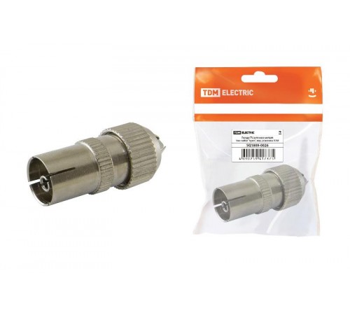 Гнездо TV антенное металл без пайки "орех", инд. упаковка  SQ1809-0026  TDM