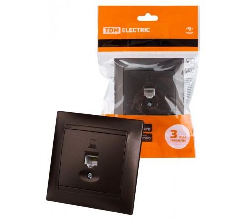 Розетка компьютерная RJ45 шоколад "Лама"  SQ1815-0516  TDM