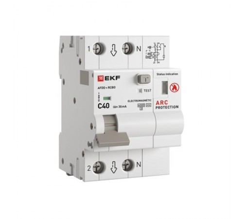 Устройство защиты от дугового пробоя с автоматическим выключателем дифференциального тока (УЗДП + АВДТ) 1P+N 40А 30мА характеристика С тип А 6 кА PROX