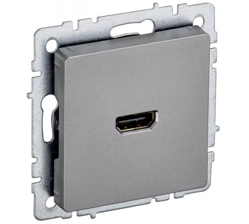 BRITE Розетка HDMI РHDMI-0-БрС сталь   BR-H10-K46  IEK