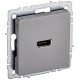 BRITE Розетка HDMI РHDMI-0-БрС сталь   BR-H10-K46  IEK