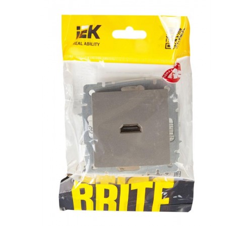 BRITE Розетка HDMI РHDMI-0-БрС сталь   BR-H10-K46  IEK