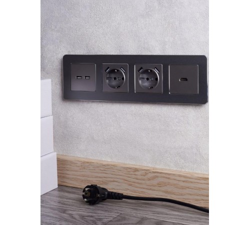 BRITE Розетка HDMI РHDMI-0-БрС сталь   BR-H10-K46  IEK