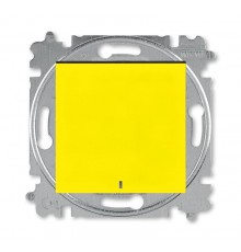 ABB Levit Жёлтый / дымчатый чёрный Выключатель 1-кл. с подсветкой  3559H-A01446 64W  2CHH590146A6064  ABB