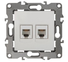 Розетка телефонная двойная 12-3106-02  2XRJ11,  слоновая кость  Б0014718  ЭРА