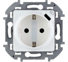 Inspiria Белый Розетка с заземлением С/У со встроенным зарядным устройством USB C 1.5А без рамки  673770  Legrand
