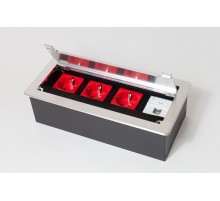 Люк настольный на 4 поста(45*45)металл,серебро IP20  300012  SPL