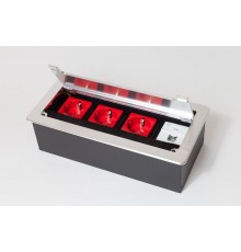 Люк настольный на 4 поста(45*45)металл,серебро IP20  300012  SPL