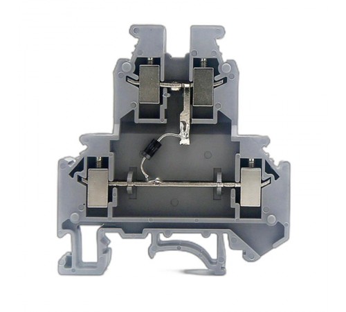 Клемма со встроенным диодом, винтовой зажим, 4 точки подключения, 4 кв.мм, серая  GUR-D-A  DKC