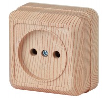 Розетка Intro Quadro 2-201-11 без заземления 2P, 16А-250В, IP20, ОУ, сосна  Б0053781  Intro