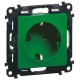 Valena LIFE Розетка сил. Зеленый 2К+З 16А 250В с з/ш, безвин. заж., с лиц. пан.  753329  Legrand