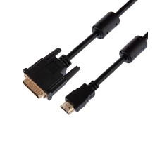 Шнур HDMI - DVI-D с фильтрами, длина 1,5 метра (GOLD) (PE пакет)  17-6303  REXANT
