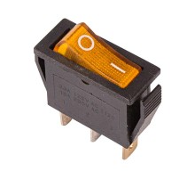 Выключатель клавишный 250V 15А (3с) ON-OFF желтый с подсветкой  36-2212  REXANT