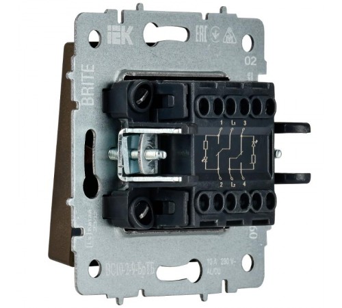 BRITE Выключ. 2-кл. с инд. отел. 10А ВС10-2-9-БрТБ бр.  BR-V20-2-10-K45  IEK