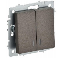 BRITE Выключ. 2-кл. с инд. отел. 10А ВС10-2-9-БрТБ бр.  BR-V20-2-10-K45  IEK